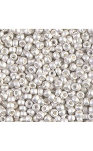 Miyuki rocailles Perlen 8/0 - Matte bright sterling silver plated 8-961F